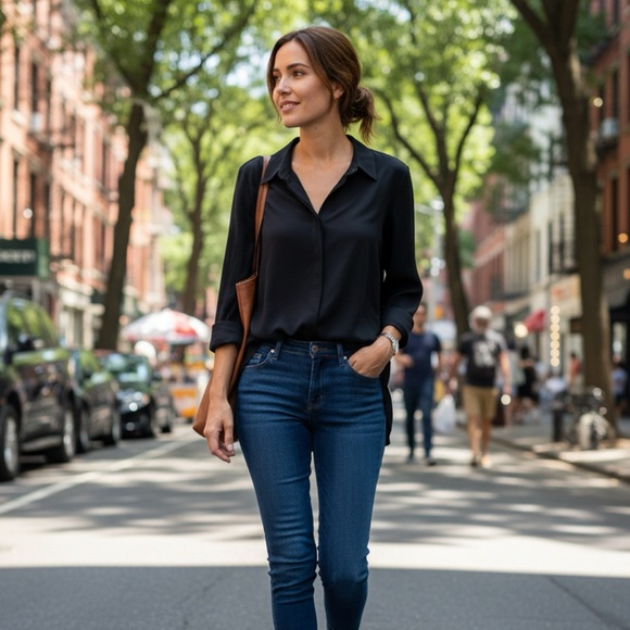 Dkny Tops - DKNY Classic Black Dress Shirt